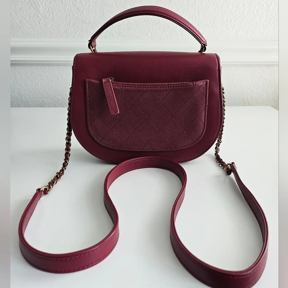 New Unused Chanel Bordeaux Coco Two-way Leather Bag
